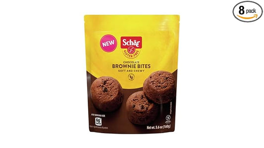 Schär Gluten-Free Chocolate Brownie Bites, 8-Pack ??Crispy Wafer Center, Smooth Premium Chocolate, Non-GMO, No Artificial Preservatives, Perfect Snack or Dessert