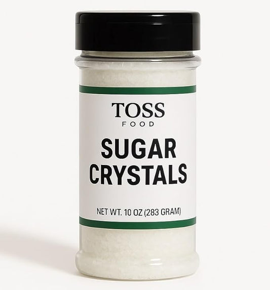 Sanding Sugar Crystals for Professional Baking & Decorating 10 oz - TOSS Coarse White Sparkling Sugar Sprinkles for Cakes, Cookies & Cupcakes - Pure White Decorative Topping