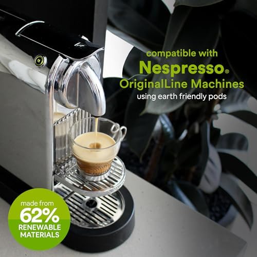 WOKEN COFFEE Compostable Nespresso Pods - Lungo Medium Roast Italian Espresso Coffee Capsules Compatible With Nespresso Coffee Machine (100 Pod Count, 10 Boxes)