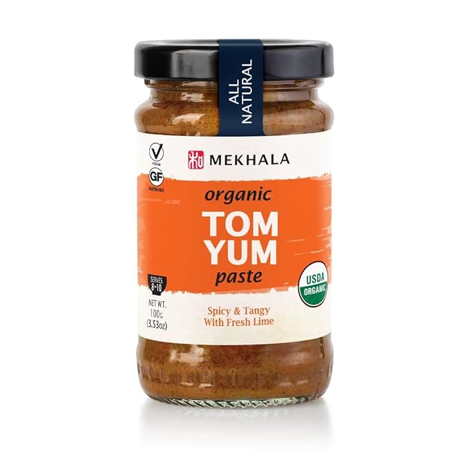 Mekhala Organic Thai Tom Yum Asian Cooking Paste. VEGAN. GLUTEN-FREE. Versatile. Medium Heat (3.53oz)