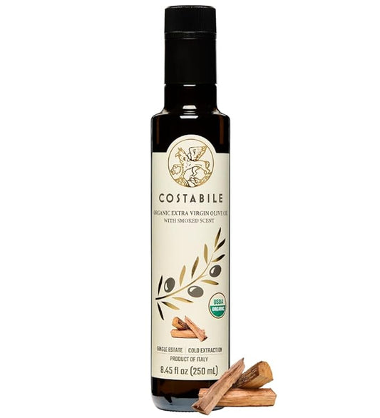 Smoked Olive Oil - Extra Virgin Italian Quality Olive Oil. Ideal for Infusing Rich Smoked Taste into Fish, Meat, Salmon and Cheese Recipes - COSTABILE 8.45 Fl. Oz.