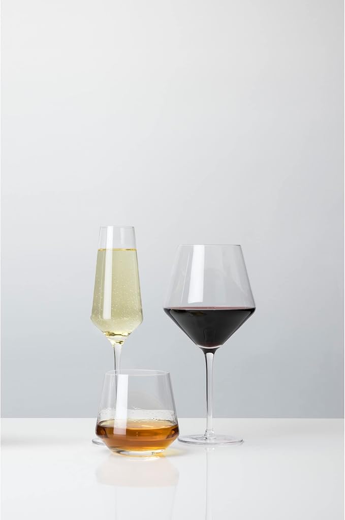 Viski Raye Angled Crystal Tumblers Set of 2 - Premium Crystal Clear Glass, Lowball Cocktail Glasses, Martini Glass Gift Set - 12 oz