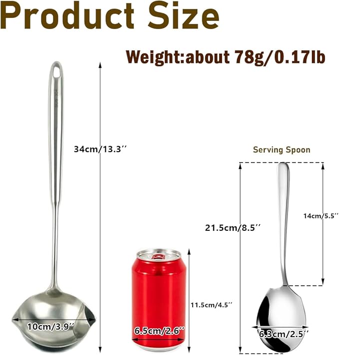 Small Serving spoons,SUS 304 Stainless steel Buffet & Banquet Style Serving Utensils,Dishwasher Safe 8.5??Set of 2