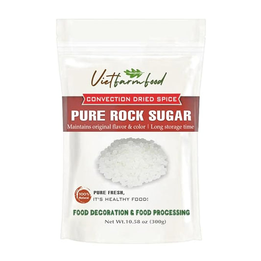 PURE ROCK SUGAR 10.58 Oz (300g) VIETFARMFOOD: Natural pure, convection dried seasoning made from real fruits - perfect for adding flavor to any meal, from cooking, baking, salads, soups, sauces