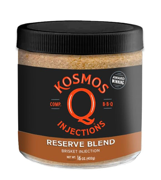 Kosmos Q Reserve Blend Brisket Injection, Premium Beef BBQ Marinade for Tender & Juicy Brisket, Phosphate-Enhanced for Moisture Retention, Competition-Grade Seasoning, Gluten Free, 16 Oz Jar