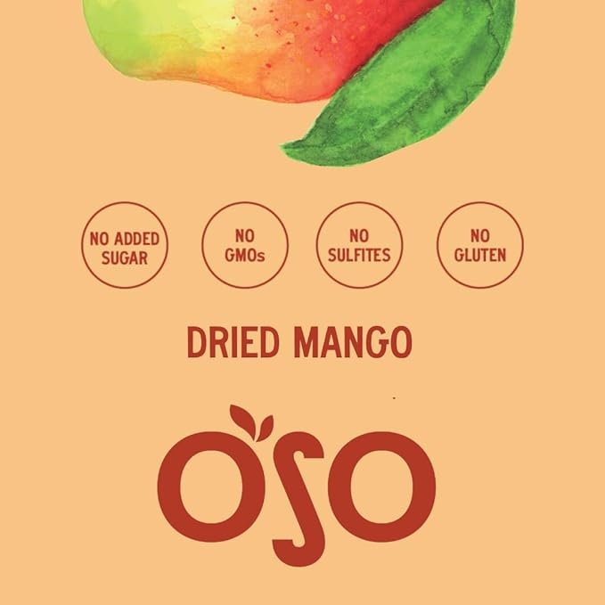 Oso Snacks Dried Mango Slices. Premium Quality, Large Round Halves!| 5LB Bulk Bag| No Sugar Added | No Preservatives | 100% Fruit | No GMO | Simply Fruit. Simply Delicious.
