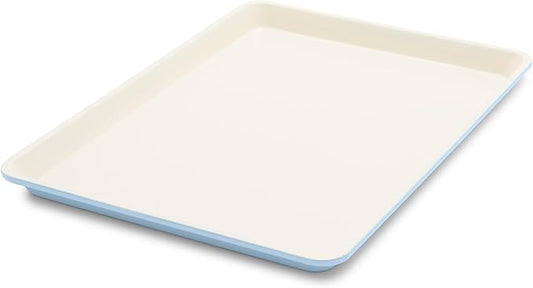 GreenLife Bakeware 18??x 13??Half Cookie Sheet Baking Pan, Non-Toxic PFAS-Free Healthy Ceramic Nonstick, Oven Safe to 450°F, Easy Release, Even Heating, Easy Clean, Blue Haze