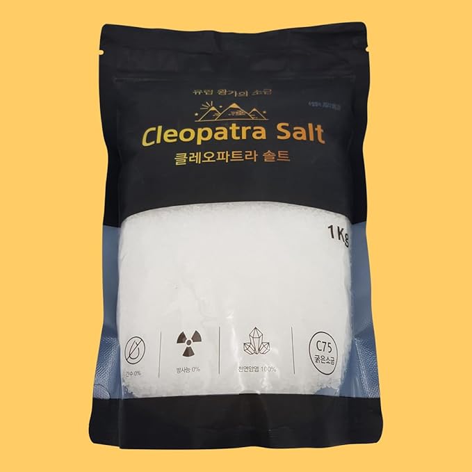 Cleopatra Salt, Premium Crystal Rock Salt, No Bitter yet Subtle Sweetenss, Suitable for Long-term Storage, With Zipper at the Top, 35.27 oz (One Size, Coarse Grain)