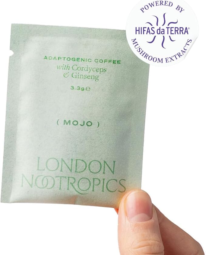 London Nootropics - Mojo - Adaptogenic Mushroom Coffee with Cordyceps & Siberian Ginseng - 12 Sachets