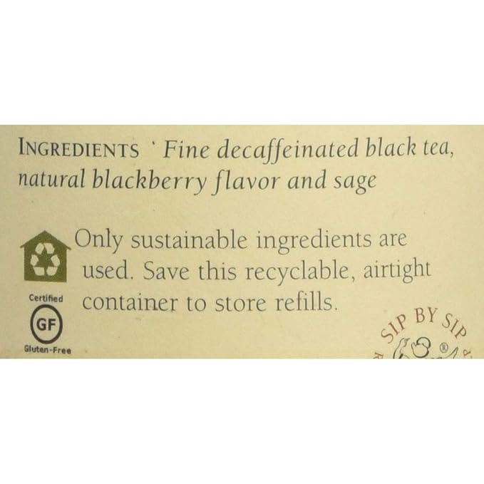 The Republic of Tea ??Decaf Blackberry Sage Black Tea Tin, 50 Tea Bags, Environmentally- Friendly Decaffeinated Tea