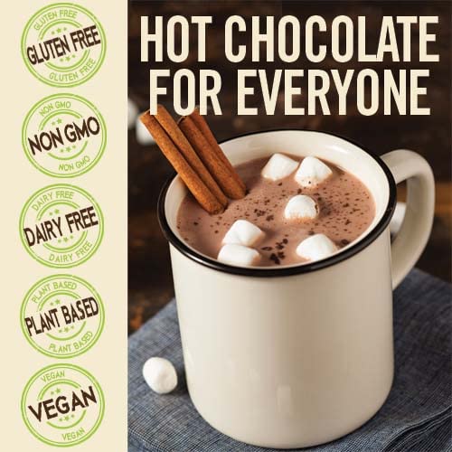 Castle Kitchen Caramel Dark Hot Chocolate - Premium Plant Based, Dairy Free, Gluten-Free, Vegan Hot Coca Mix - Just Add Water - 14 oz