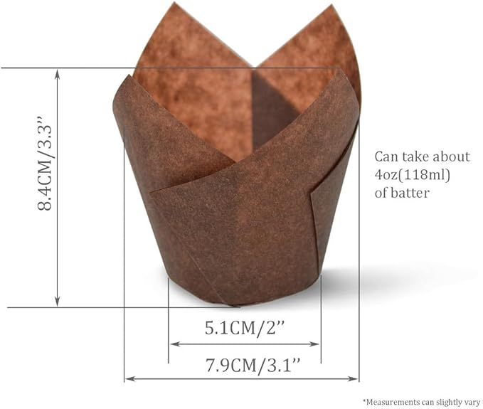 SimpleGood Blue Check Medium Size Tulip Baking Cups Cupcake Liners Muffin Liners Greaseproof Paper 100