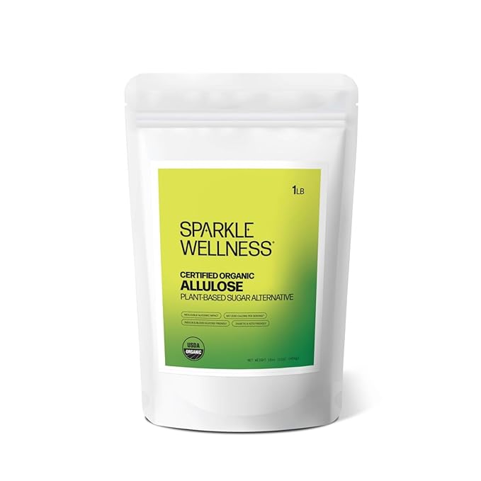 Sparkle Wellness Organic Allulose | A plant-based sugar alternative with zero glycemic impact | Keto-Friendly, Non-Glycemic, Plant-Based Sugar Substitute for Baking, Coffee, Cooking & Drinks