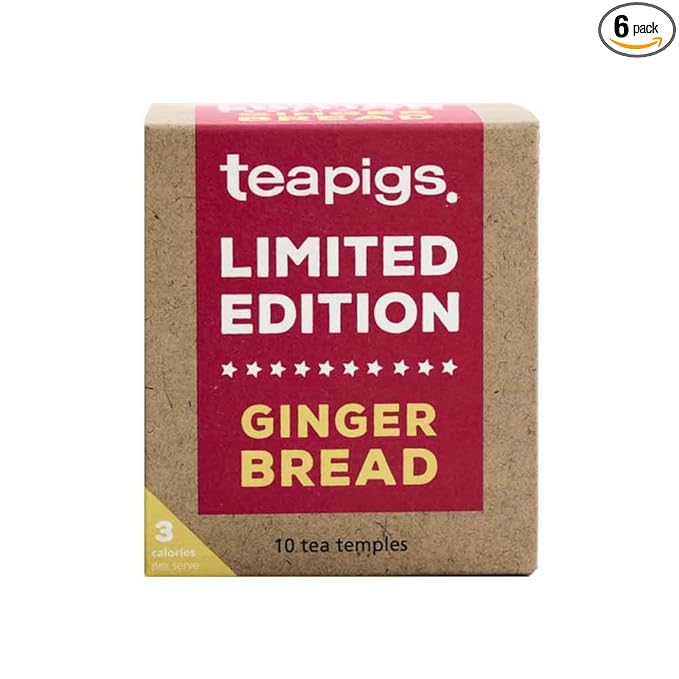 teapigs Gingerbread Tea Made With Whole Spices (1 Pack of 10 Tea Bags), Red