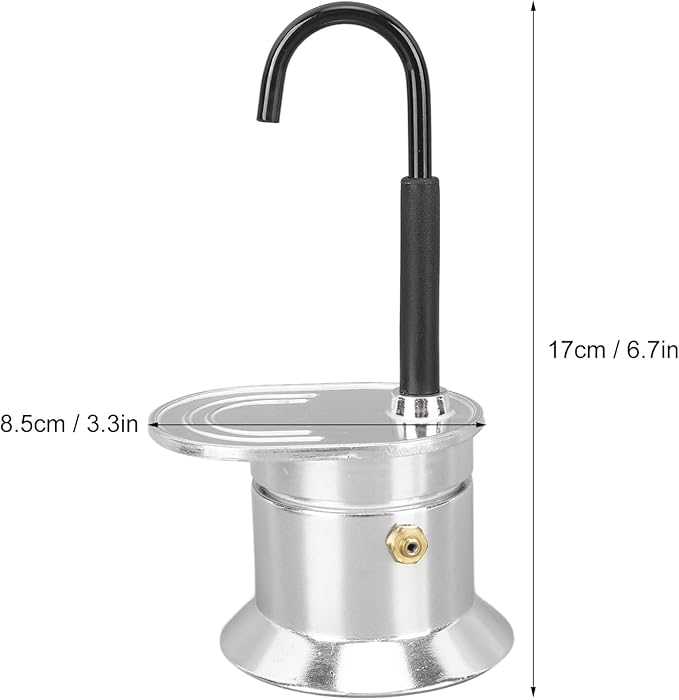 Topyond Moka Pot, Single Tube 1 Cup Espresso Maker, Aluminum Spout, Quick Brewing, Portable for Outdoor Camping and Travel, Italian Style Coffee