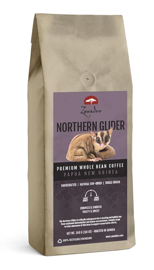 Whole Bean Coffee Northern Glider Papua New Guinea 3/4 lb 340 grams