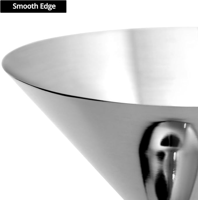 QWORK 304 Stainless Steel Martini Glasses - 8oz Unbreakable, 6 Pack Shatterproof Cocktail Goblets - 18/8 Mirror Finish - Ideal for Whiskey, Margarita, Manhattan & More - Dishwasher Safe