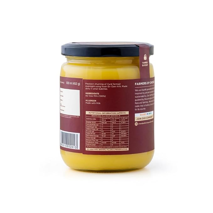 A2 Ghee Butter Organic Grass Fed from Gir Cow | Gut Friendly | Healthy Butter Alternative | Non-GMO, Lactose-Free, Keto Friendly ??16 Oz from Two Brothers Organic Farms