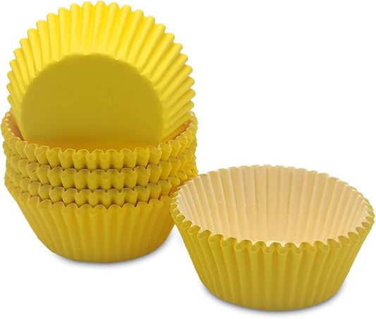 Standard Baking Cups, Classic Yellow Greaseproof Festive Cupcake Liners, 150-Count