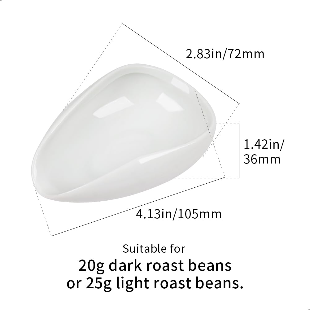 watchget Ceramic Coffee Dosing Cup & Tea Storage Tray, White