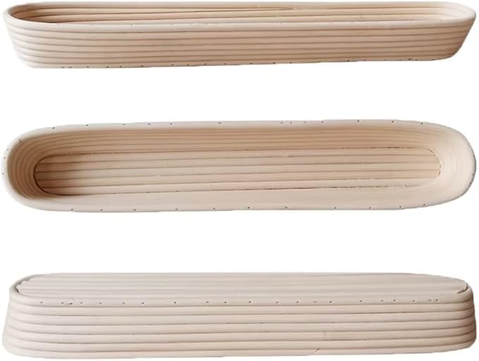 15 Inch Proofing Baskets for Baguette, Bread Banneton Baking Bowls 2 Pack, Making Baguette Bread with Beautiful Pattern and Shape