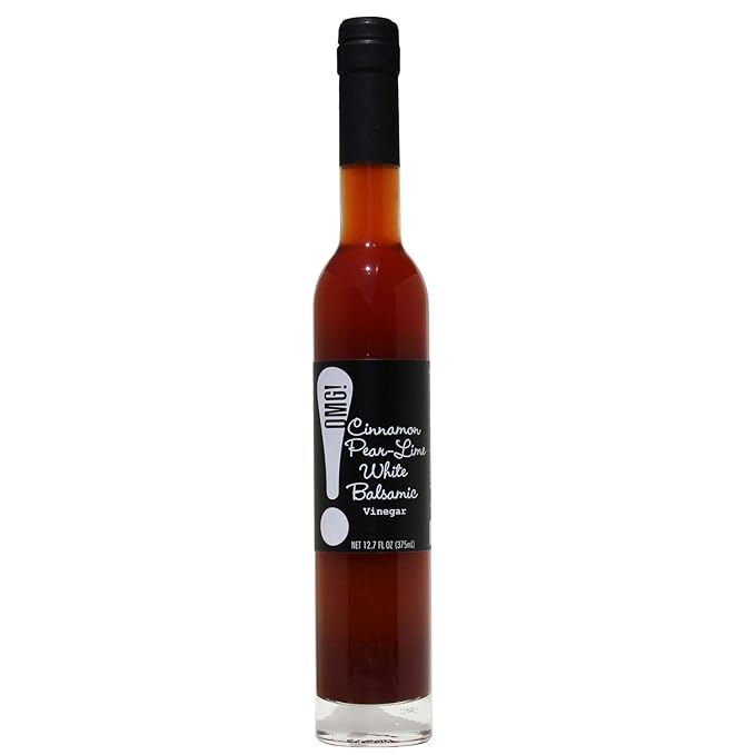 OMG! Oils: Cinnamon Pear-Lime White Balsamic Vinegar (Perfect for Dipping, Marinades, Glazing and Topping!), 375ml/12.7oz??,<div>