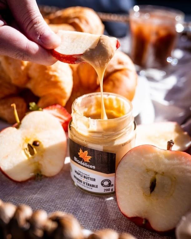 Biodélices Premium 100% Organic Maple Butter from Quebec - Pure Maple Butter Spread | 200g A Sumptuous Spread That Captures The Essence Of Quebec's Rich Maple Forests