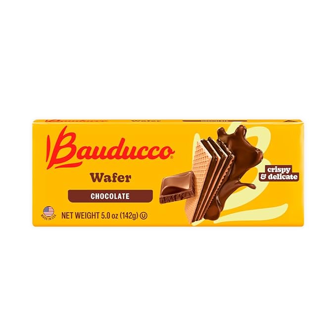 Bauducco Wafer Cookies Neapolitan Flavors Bundle - Vanilla, Chocolate, and Strawberry, 5.0 oz each flavor (Pack of 3)