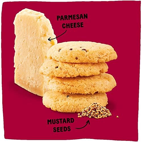 Michel et Augustin Gourmet Crackers, Parmesan Cheese Biscuits with Mustard Seeds, Savory Party Crackers, French Snacks, 3.5 oz. Bags