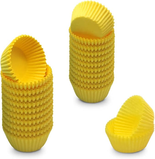 Yellow Mini Cupcake Liners Natural Greaseproof Paper Muffin Baking Cups, 500-Count