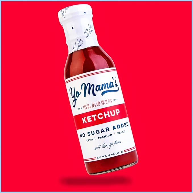 Yo Mama's Foods Keto Classic Ketchup ??Pack of (4) - No Sugar Added, Low Carb, Vegan, Gluten Free, Paleo Friendly, and Made with Whole Non-GMO Tomatoes!