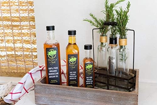 Essence of Argan Organic Edible Moroccan Argan Oil for Cooking 17 Ounces - USDA Approved, Eco-Certified Organic Argan Oil with Rich Nutrients - Premium Culinary Oil & Keto Dressing with Toasted Nutty Flavor