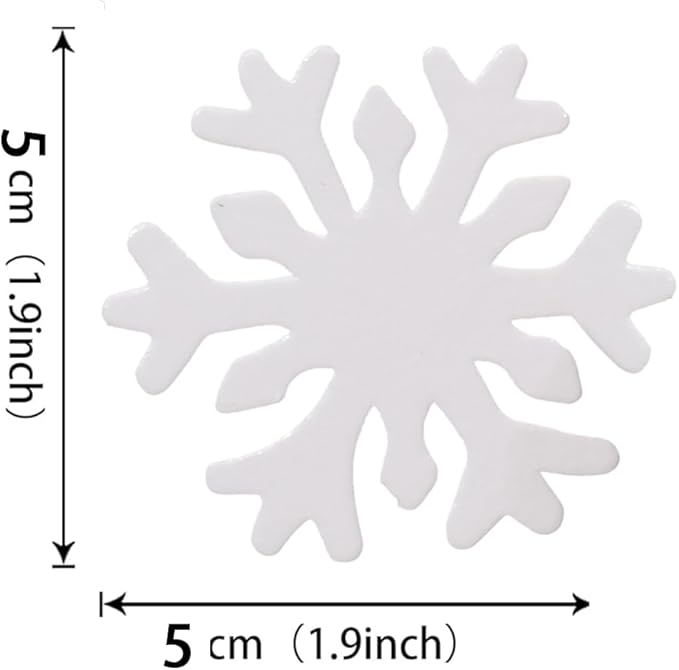 THJ 50PCS Edible Snowflakes Cupcake Toppers - White Snowflakes Cake Decorations Wafer Paper Sprinkles for Christmas Winter Holiday Frozen Theme Party Supplies