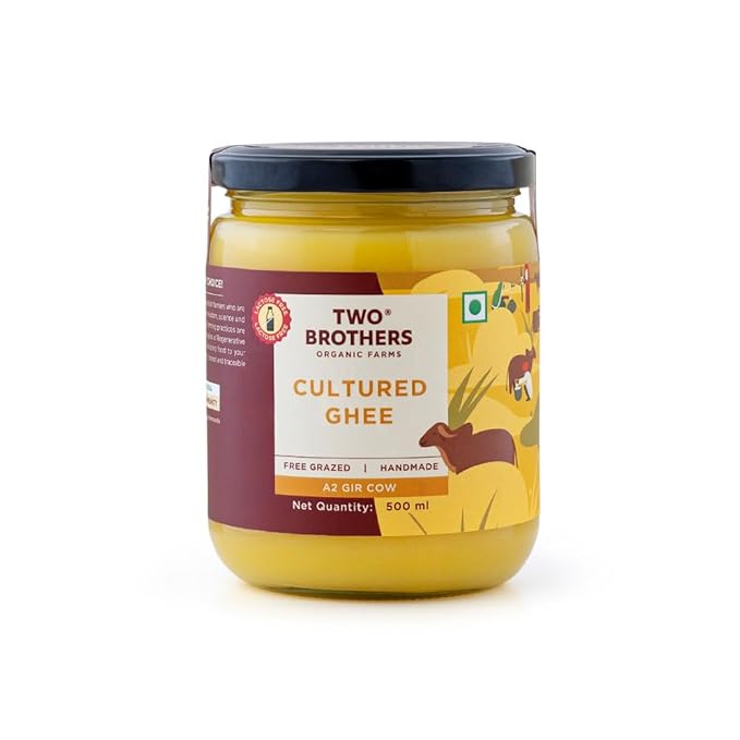 A2 Ghee Butter Organic Grass Fed from Gir Cow | Gut Friendly | Healthy Butter Alternative | Non-GMO, Lactose-Free, Keto Friendly ??16 Oz from Two Brothers Organic Farms