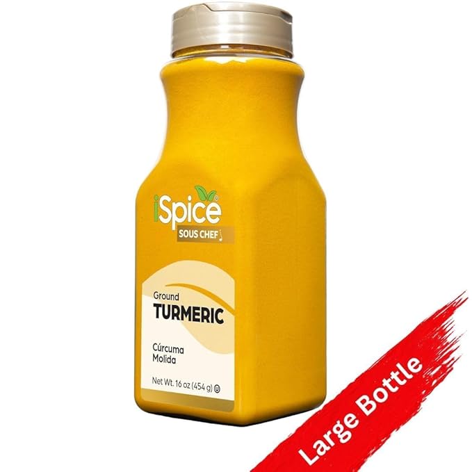 iSpice Pure Premium Ground Turmeric Powder | All Natural Tumeric Fresh| Ready to Use Golden Turmeric Root Extract | Turmeric Spice | Gluten Free | Keto Friendly | 16 OZ