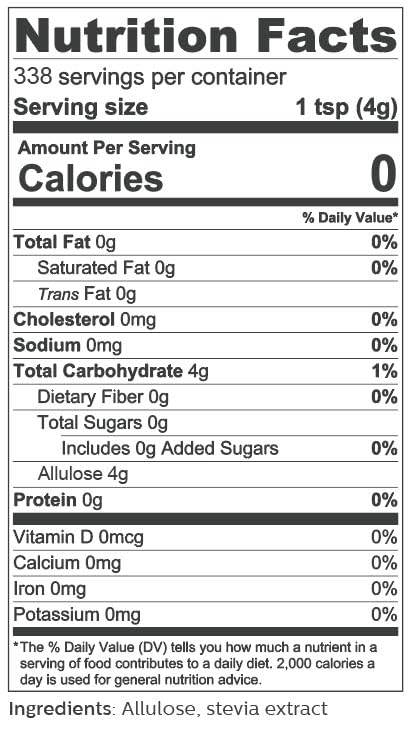 So Nourished Stevia with Allulose Sweetener Granular - 1:1 Sugar Substitute, Keto - 0 Calorie, 0 Net Carb, Non-GMO (3 lb / 48 oz)
