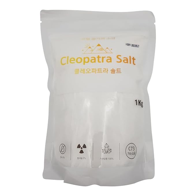 Cleopatra Salt, Premium Crystal Rock Salt, No Bitter yet Subtle Sweetenss, Suitable for Long-term Storage, With Zipper at the Top, 35.27 oz (One Size, Fine Grain)