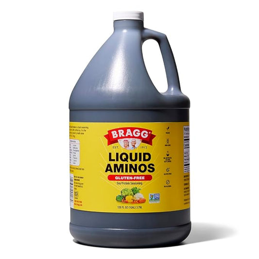 Bragg Liquid Aminos All-Purpose Seasoning - 128 fl oz - Gluten-Free Soy Sauce Alternative - Perfect for Stir-Fries and Cooking at Home
