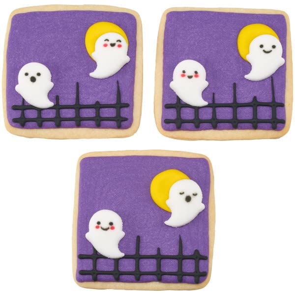 White Ghost Edible Sugar Cake Toppers, 12 Count