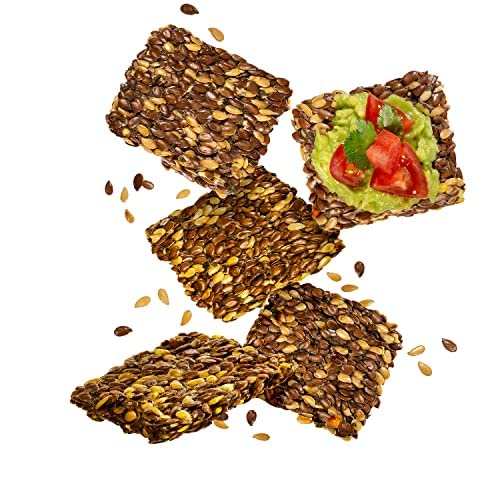 Flackers Organic Savory Flaxseed Crackers, 5 Ounce 6-Pack, Gluten Free, Non GMO, Vegan, Keto Snack, 8g Fiber, 3g Net Carbs