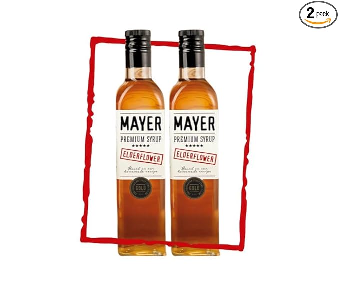 Mayer Premium Artisanal Hungarian Elderflower Syrup (Cordial) ??Award-Winning, Only Elderflowers and 3 Natural Ingredients, Vegan, Perfect for Cocktails, Lemonades ??No Artificial Additives (1 Pack)