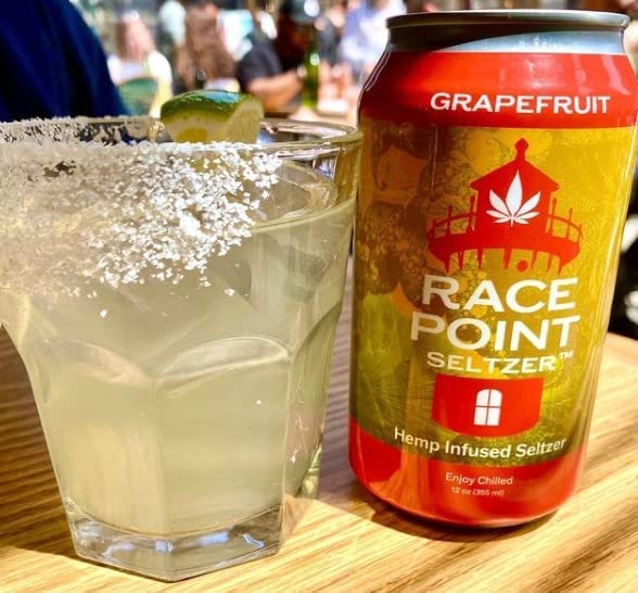 Race Point Seltzer Infused Sparkling Flavored Water – All-Natural Flavor Drink- Refresh, Relax, Unwind, Refocus & Find Balance, Non-GMO, No Added Sugar, 0 Sodium, Pack of 8 Seltzer Water Cans (Grapefruit)
