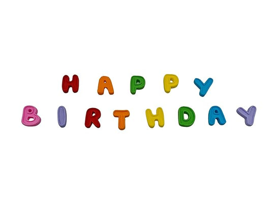 Colorful 13pcs Big Edible Letters Sprinkles Spelling Happy Birthday-perfect sugar Icing alphabet Toppers for cakes and cupcakes Decorating