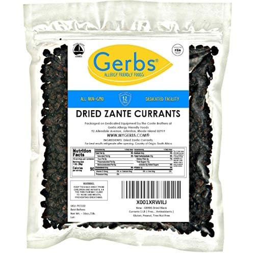Gerbs Dried Zante Currants 1 lb. | Unsulfured, No Additives, Resealable Bag | Naturally Bold & Sweet Flavor | Top 14 Allergen-Free