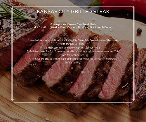 Kansas City Steak Rub- 6.6 oz. Jar (Pack of 2) - The ultimate brown sugar BBQ blend used by pitmasters and backyard cooks everywhere. Porks perfect pair.