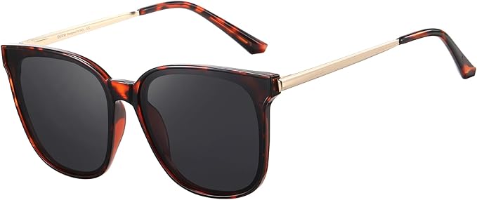 DUCO Oversized Polarized Sunglasses Womens Trendy Mirrored Shades Retro Round Vintage Light Weight UV400 Sun Glasses W016