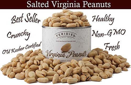 FERIDIES Extra Large Virginia Peanuts, Non-Gmo, No Preservatives, Cooked in Pure Peanut Oil, Vacuum-Sealed 1.12 Pound (Pack of 2) Salted