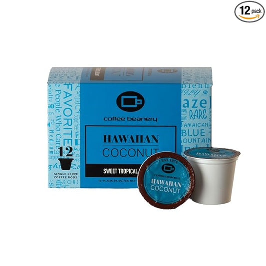 Hawaiian Coconut Coffee Pods by Coffee Beanery | 12ct Medium Roast Arbica Coffee
