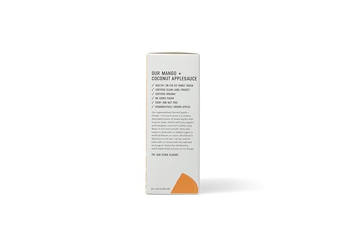 White Leaf Provisions Organic Mango & Coconut Applesauce ??Regeneratively Farmed, No Added Sugar, Kosher, USDA, GMO & BPA free 3.2oz Pouches (Pack of 24)