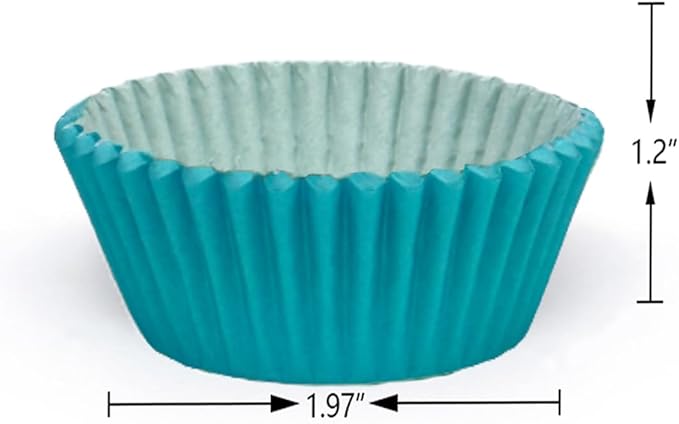 qiqee 300-Count Cupcake Liners Cupcake Cups Food Grade Solid Green Blue Color Cupcake Papers Baking Cups Cupcake Wrappers (Standard Size)
